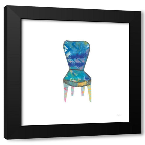 Mod Chairs VI Black Modern Wood Framed Art Print with Double Matting by Prahl, Courtney