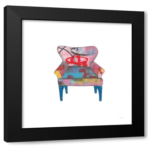 Mod Chairs VIII Black Modern Wood Framed Art Print with Double Matting by Prahl, Courtney