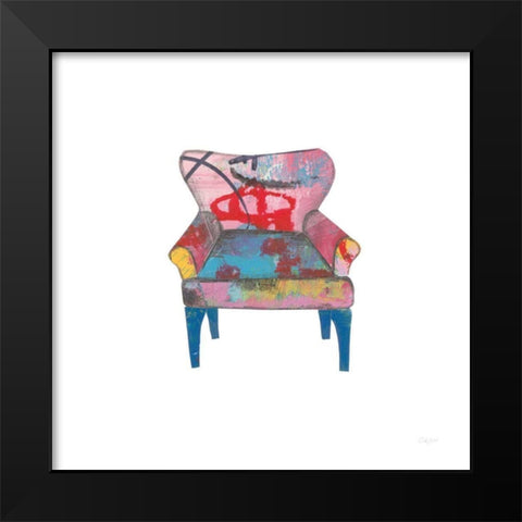 Mod Chairs VIII Black Modern Wood Framed Art Print by Prahl, Courtney