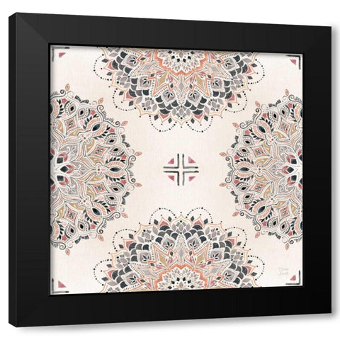 Kasbah Crush Pattern IA Black Modern Wood Framed Art Print with Double Matting by June, Dina