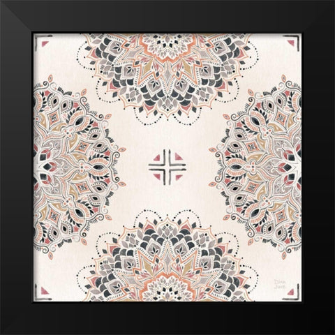 Kasbah Crush Pattern IA Black Modern Wood Framed Art Print by June, Dina