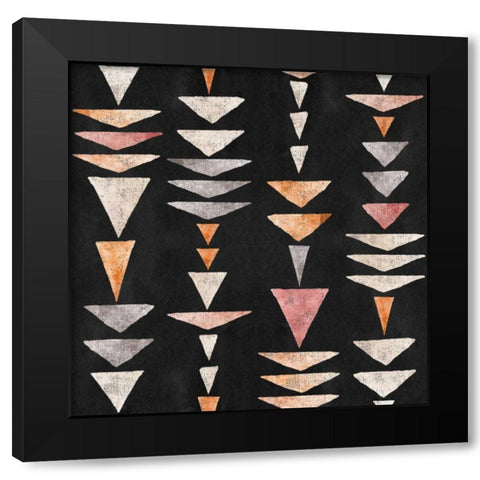 Kasbah Crush Pattern IIB Black Modern Wood Framed Art Print with Double Matting by June, Dina