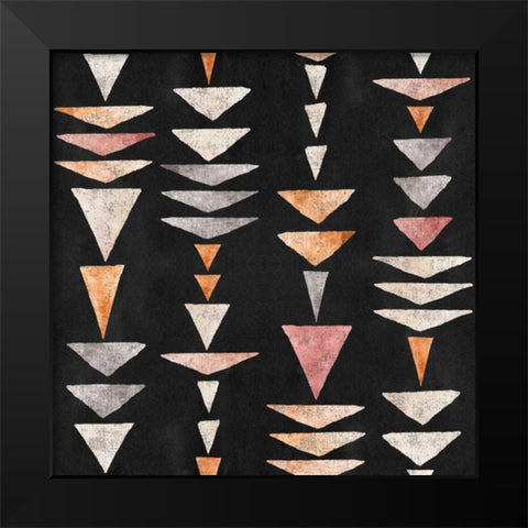 Kasbah Crush Pattern IIB Black Modern Wood Framed Art Print by June, Dina