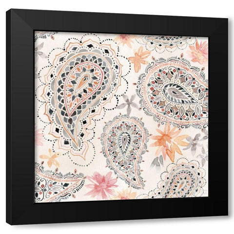 Kasbah Crush Pattern IIIA Black Modern Wood Framed Art Print by June, Dina