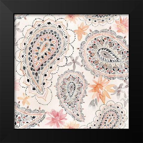 Kasbah Crush Pattern IIIA Black Modern Wood Framed Art Print by June, Dina