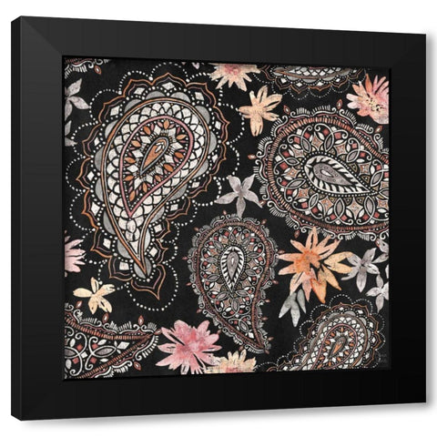 Kasbah Crush Pattern IIIB Black Modern Wood Framed Art Print with Double Matting by June, Dina