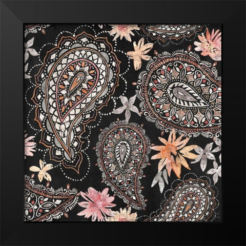 Kasbah Crush Pattern IIIB Black Modern Wood Framed Art Print by June, Dina