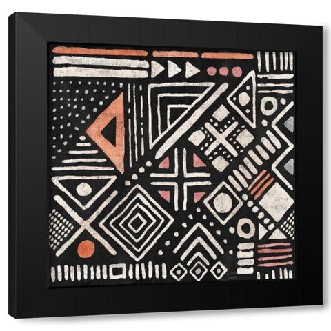 Kasbah Crush Pattern IVB Black Modern Wood Framed Art Print with Double Matting by June, Dina