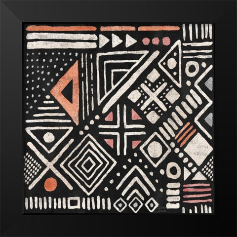 Kasbah Crush Pattern IVB Black Modern Wood Framed Art Print by June, Dina