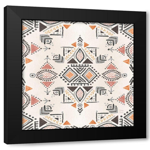 Kasbah Crush Pattern VIA Black Modern Wood Framed Art Print by June, Dina