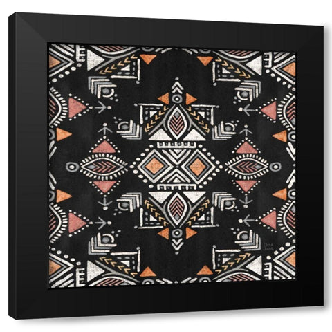 Kasbah Crush Pattern VIB Black Modern Wood Framed Art Print with Double Matting by June, Dina