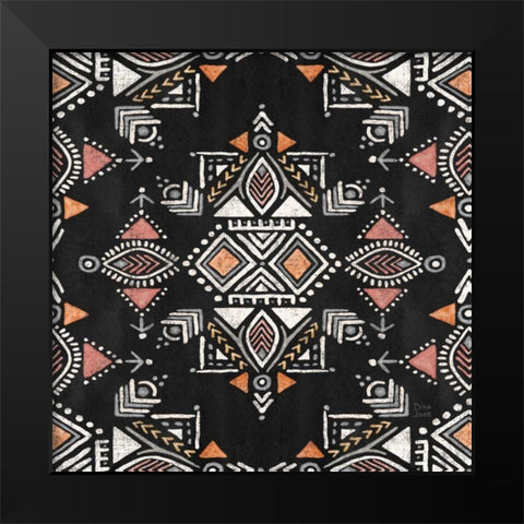 Kasbah Crush Pattern VIB Black Modern Wood Framed Art Print by June, Dina