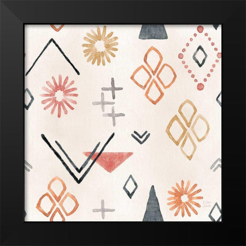 Kasbah Crush Pattern VIIA Black Modern Wood Framed Art Print by June, Dina