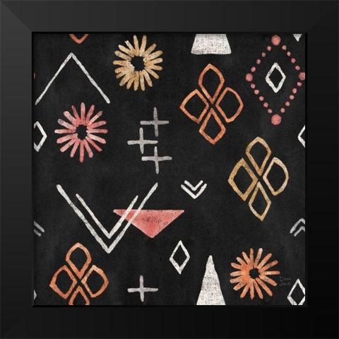 Kasbah Crush Pattern VIIB Black Modern Wood Framed Art Print by June, Dina
