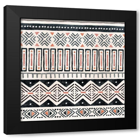 Kasbah Crush Pattern VIII Black Modern Wood Framed Art Print by June, Dina