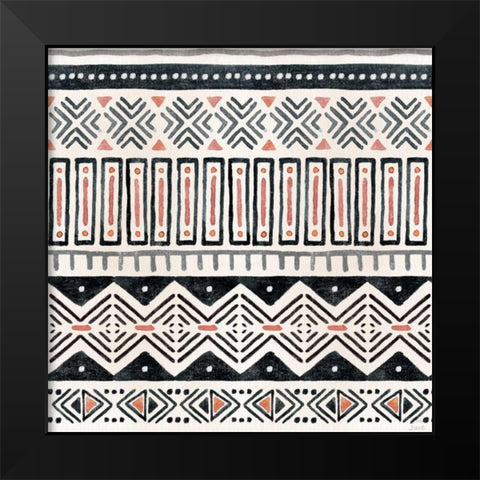 Kasbah Crush Pattern VIII Black Modern Wood Framed Art Print by June, Dina