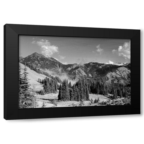 Olympic Mountains I Black Modern Wood Framed Art Print with Double Matting by Marshall, Laura