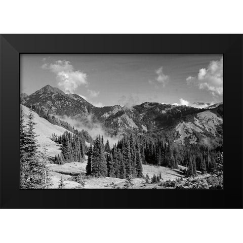 Olympic Mountains I Black Modern Wood Framed Art Print by Marshall, Laura