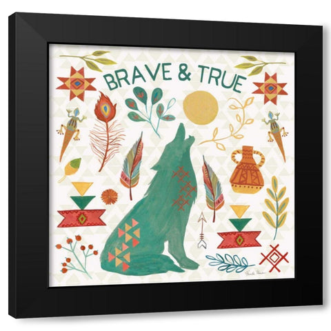 Southwest Vibes II Black Modern Wood Framed Art Print with Double Matting by Zaman, Farida