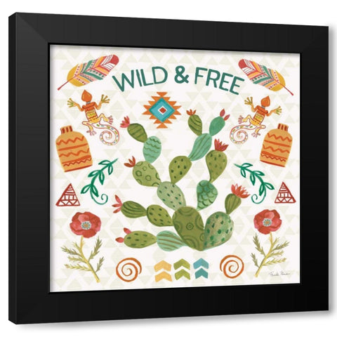 Southwest Vibes III Black Modern Wood Framed Art Print with Double Matting by Zaman, Farida