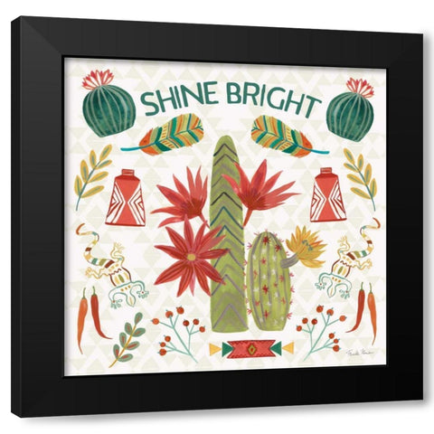 Southwest Vibes IV Black Modern Wood Framed Art Print with Double Matting by Zaman, Farida