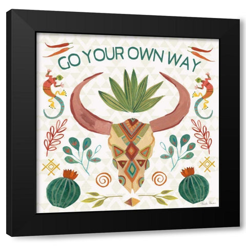 Southwest Vibes V Black Modern Wood Framed Art Print with Double Matting by Zaman, Farida