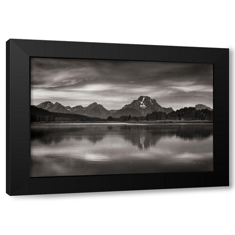 Oxbow Bend Sunrise Black Modern Wood Framed Art Print with Double Matting by Majchrowicz, Alan