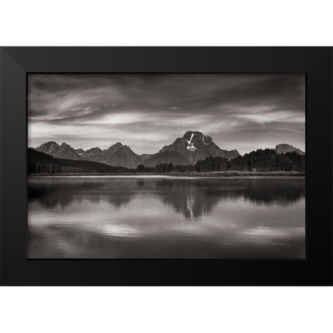 Oxbow Bend Sunrise Black Modern Wood Framed Art Print by Majchrowicz, Alan