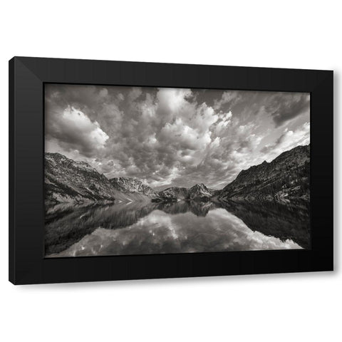 Sawtooth Lake Reflection I Black Modern Wood Framed Art Print with Double Matting by Majchrowicz, Alan