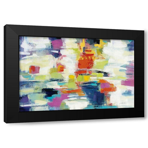 Island Town Bright Black Modern Wood Framed Art Print by Vassileva, Silvia