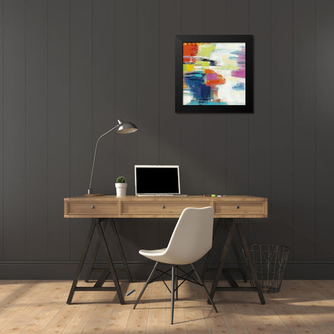 Island Town III Bright Black Modern Wood Framed Art Print by Vassileva, Silvia