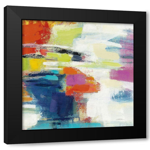 Island Town III Bright Black Modern Wood Framed Art Print with Double Matting by Vassileva, Silvia