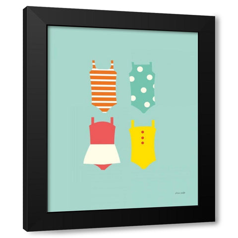 Bahting Suits Galore II Blue Black Modern Wood Framed Art Print by Kelle, Ann