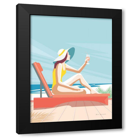 South Beach Sunbather I Black Modern Wood Framed Art Print by Escalante, Omar