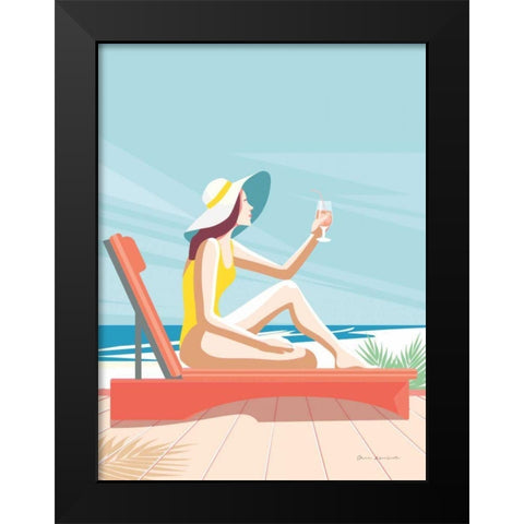 South Beach Sunbather I Black Modern Wood Framed Art Print by Escalante, Omar