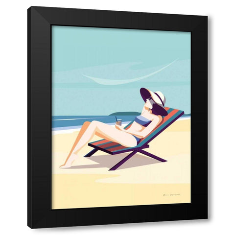 South Beach Sunbather II Black Modern Wood Framed Art Print by Escalante, Omar