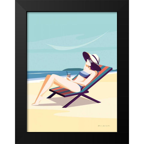 South Beach Sunbather II Black Modern Wood Framed Art Print by Escalante, Omar