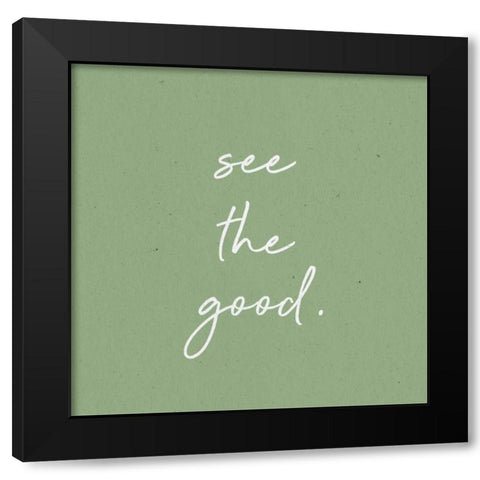Gentle Words I Black Modern Wood Framed Art Print by Wild Apple Portfolio