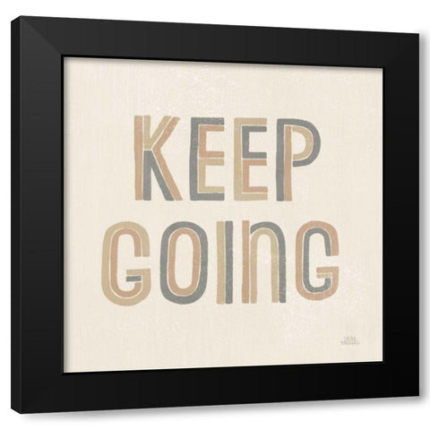 Retro Words II Neutral Black Modern Wood Framed Art Print by Marshall, Laura