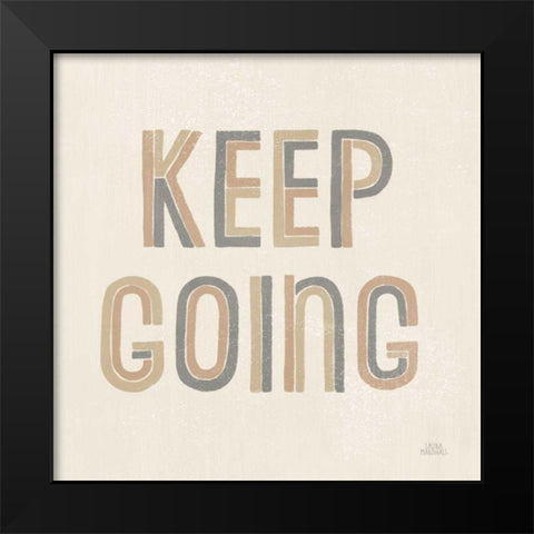 Retro Words II Neutral Black Modern Wood Framed Art Print by Marshall, Laura