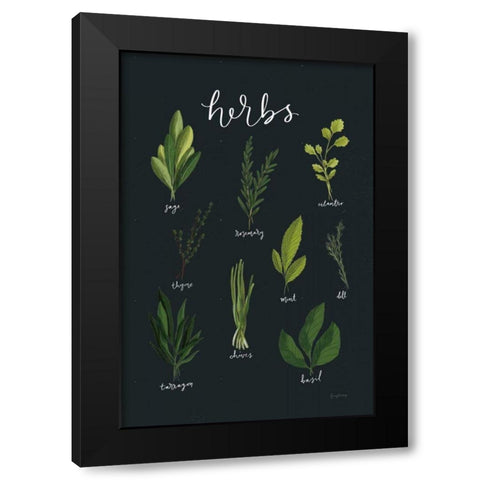 Herbs I Black Black Modern Wood Framed Art Print with Double Matting by Thorns, Becky