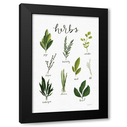 Herbs I White Black Modern Wood Framed Art Print with Double Matting by Thorns, Becky