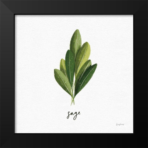 Herbs II White Black Modern Wood Framed Art Print by Thorns, Becky
