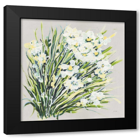 Spring Gray Black Modern Wood Framed Art Print with Double Matting by Griggs, Jan