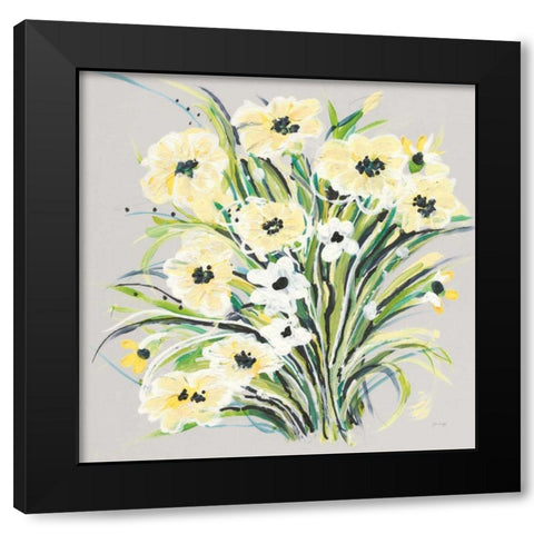 Spring II Gray Black Modern Wood Framed Art Print by Griggs, Jan