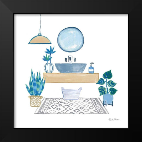 Relax I Tan Black Modern Wood Framed Art Print by Zaman, Farida