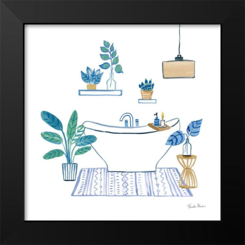 Relax II Tan Black Modern Wood Framed Art Print by Zaman, Farida
