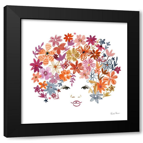 Floral Beauties I Black Modern Wood Framed Art Print with Double Matting by Zaman, Farida