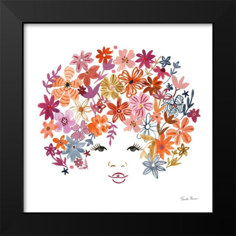 Floral Beauties I Black Modern Wood Framed Art Print by Zaman, Farida