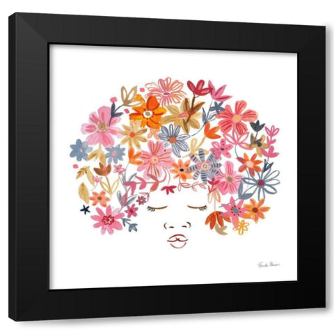 Floral Beauties II Black Modern Wood Framed Art Print by Zaman, Farida